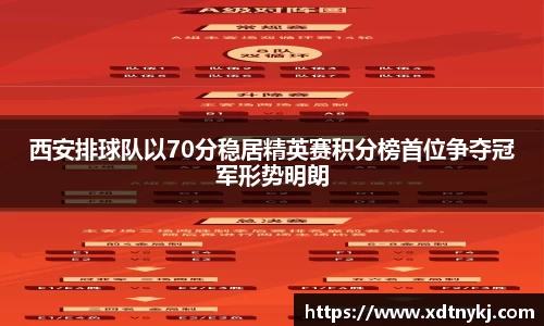 西安排球队以70分稳居精英赛积分榜首位争夺冠军形势明朗